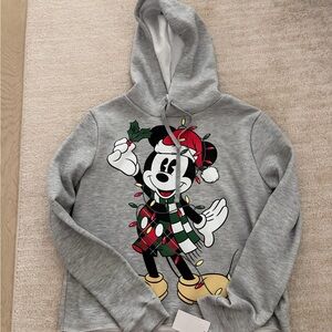 Disney Gray Sweater with Holiday Mickey Mouse Design